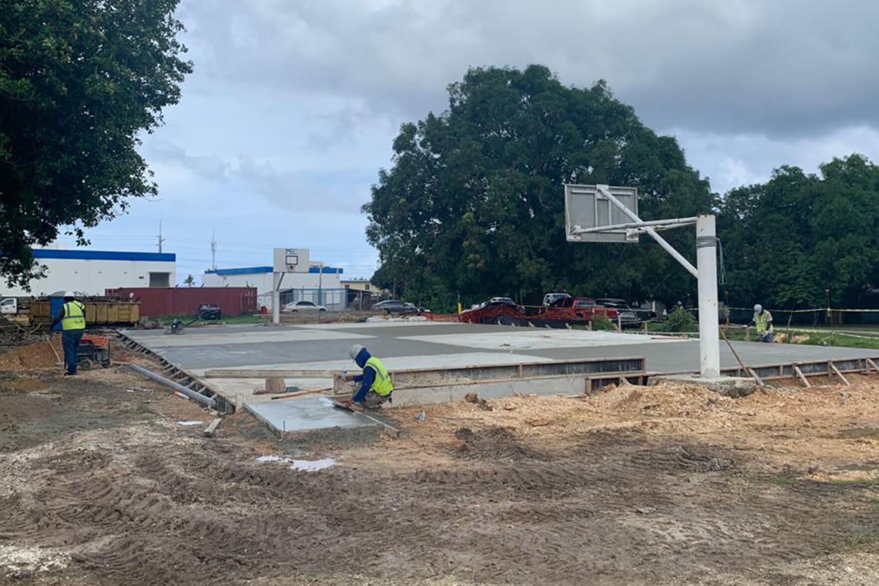 Piti basketball court nears completion